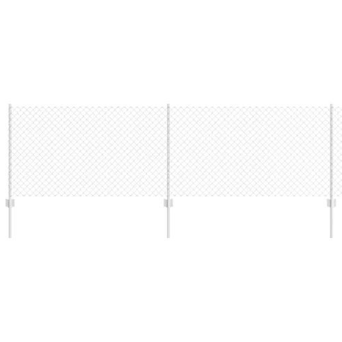  Lánc Kerítés 10 U Oszloppal Ezüst 0.8x10 m Acél