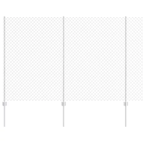  Láncszem Kerítés 20 U Oszloppal Ezüst 1.6x10 m Acél