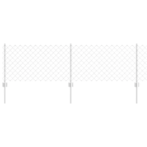  Láncos Kerítés 10 U Oszloppal Ezüst 0.6x10 m Acél