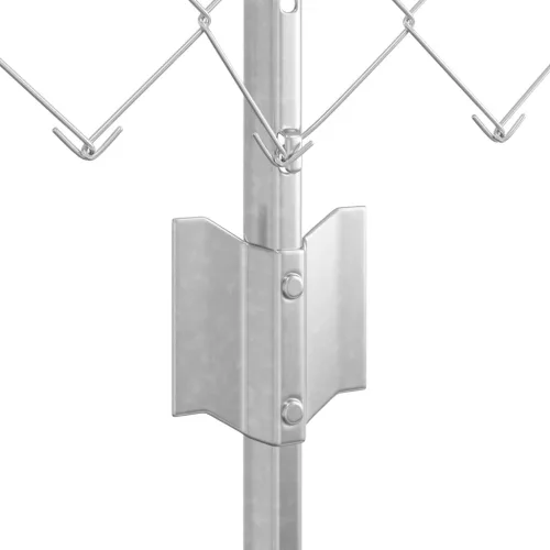  Láncos Kerítés 10 U Oszloppal Ezüst 0.6x10 m Acél