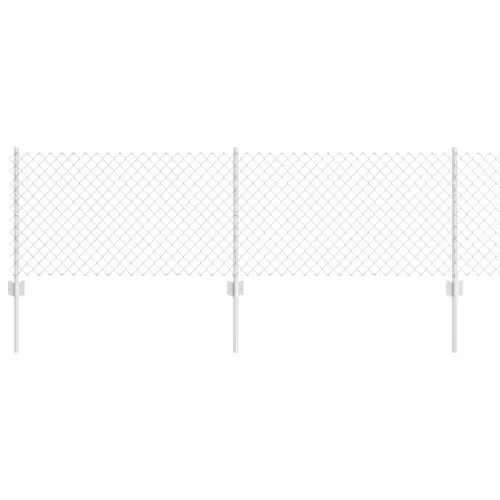  Láncfonatos Kerítés 22 U Oszloppal Ezüst 0.6x25 m Acél