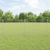  lánc link kerítés 22 U oszloppal Ezüst 0,8x25 m acél
