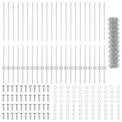 Kerti Kerítés Készlet 2 db Horganyzott acél 25 x 1 m Tartós