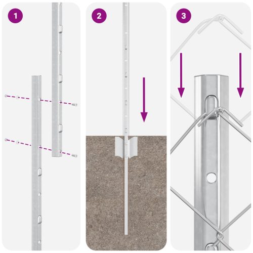  Kerti Kerítés Készlet 2 db Horganyzott acél 25 x 1 m Tartós