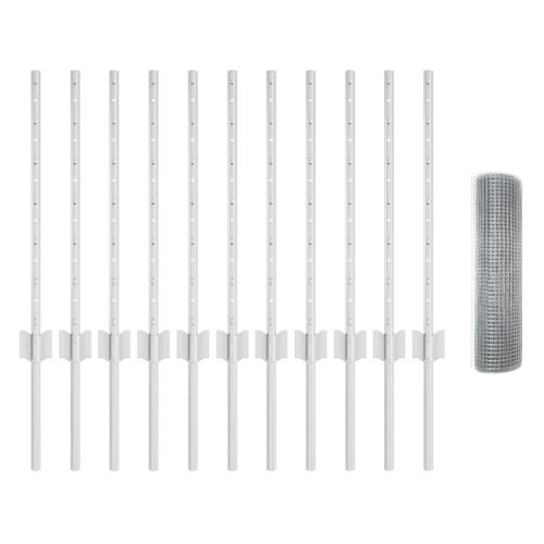  Tyúk Háló Kerítés Készlet 2 db-os készlet Horganyzott acél