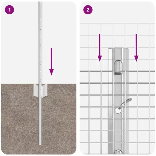  Hegesztett Drót Kerítés 11 U Oszloppal Ezüst 0.8x25 m Acél