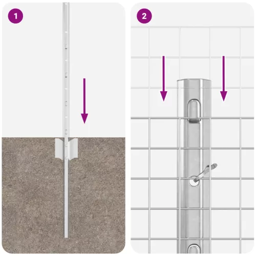  Hegesztett Drótháló Kerítés 11 db U-oszloppal Ezüst 0.8x25 m Acél