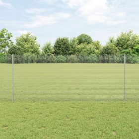    Horganyzott Drótkert 22 U Oszloppal Ezüst 1x25 m Acélból