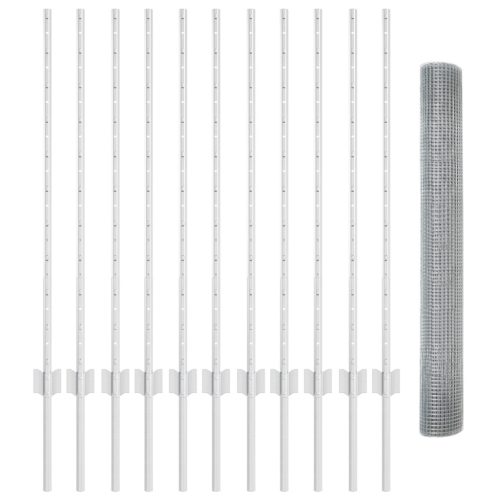  Horganyzott Drótkert 22 U Oszloppal Ezüst 1x25 m Acélból