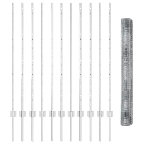  Hegesztett Drótkerítés 22 U Oszloppal Ezüst 1,2x25 m Acél