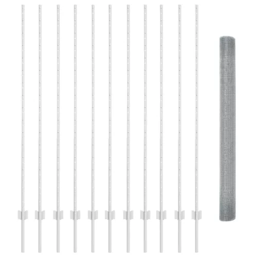  hegesztett drótkerítés 22 U oszloppal Ezüst 1.6x25 m Acél