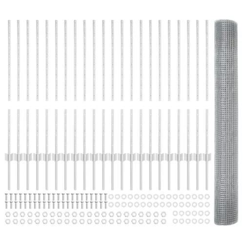  Hegesztett Drótháló Kerítés 44 U Oszlop Szürke 1x50 m Acél