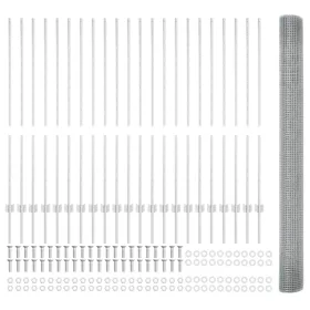    Hegesztett Drótkerítés 44 U Oszloppal Ezüst 1.4x50 m Acél