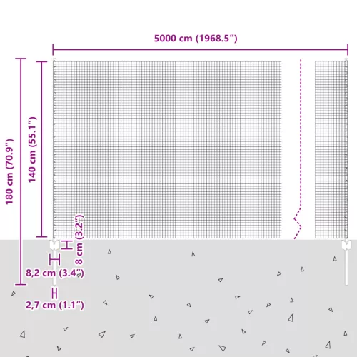  Hegesztett Drótkerítés 44 U Oszloppal Ezüst 1.4x50 m Acél
