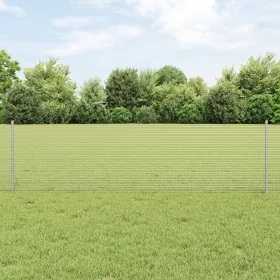    Horganyzott Drótkerítés 44 U Oszloppal Ezüst 0.6x100 m Acél