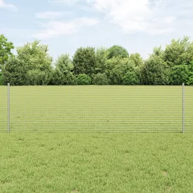    Horganyzott Drótháló Kerítés 44 U Oszloppal Ezüst 0.6x100 m Acél