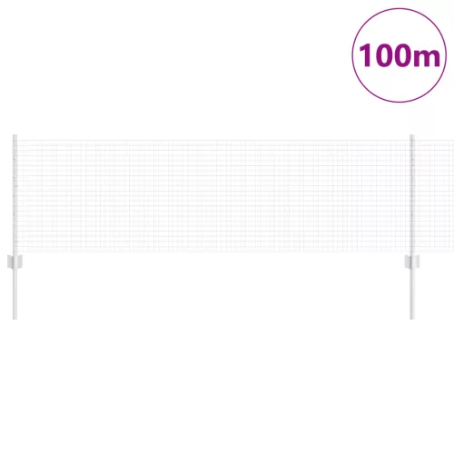  Horganyzott Drótháló Kerítés 44 U Oszloppal Ezüst 0.6x100 m Acél