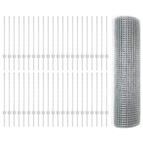  Hegesztett Drót Kerítés 44 U Oszloppal Ezüst 0.8x100 m Acél