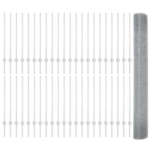  Horganyzott drótfence 88 U oszloppal Ezüst 1x100 m Acél