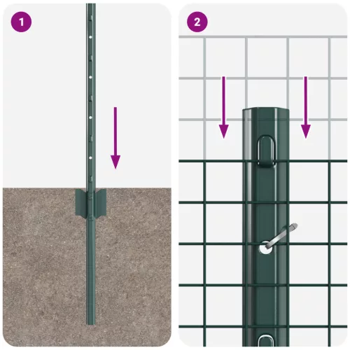  hegesztett drótkerítés 5 U oszloppal Zöld 0.4x10 m Acél