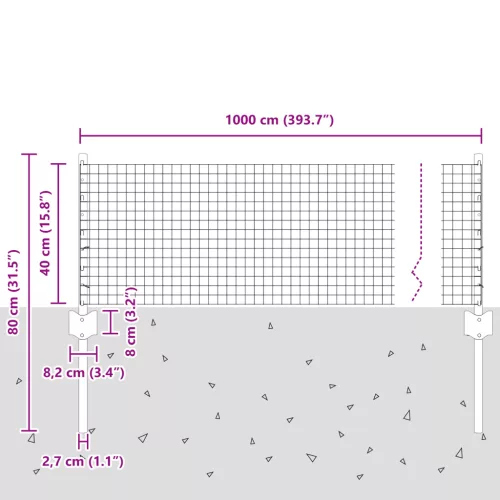  Hegesztett Drótkerítés 5 U Poszttal Zöld 0.4x10 m Acél