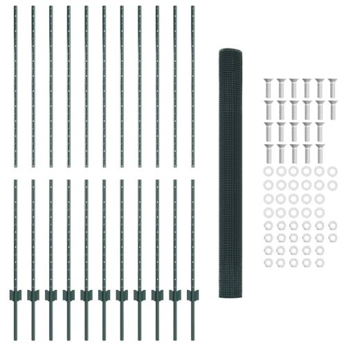  Kerítés oszlopokkal Zöld