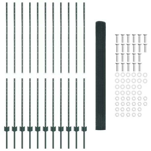  Kerítés oszlopokkal Zöld