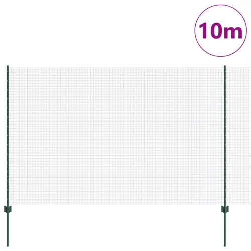  hegesztett drótkerítés 5 U oszloppal Zöld 1.6x10 m Acél