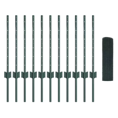  Kerítés oszlopokkal Zöld