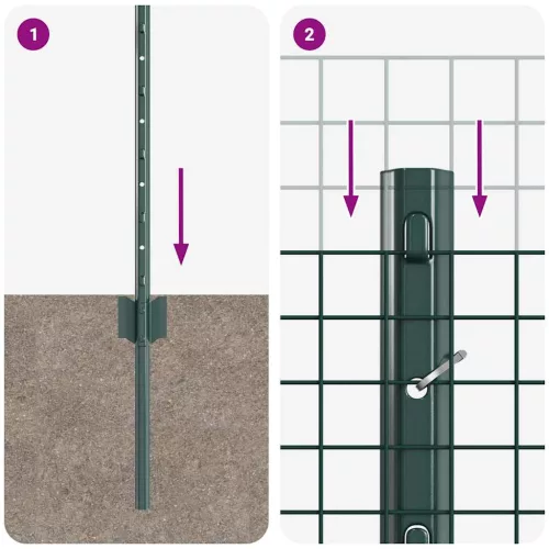  Kerítés oszlopokkal Zöld
