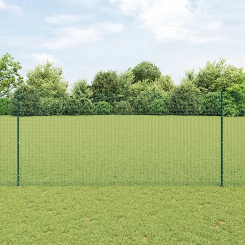  Huzalos Kerítés 11 U Oszloppal Zöld 1.4x25 m Acél