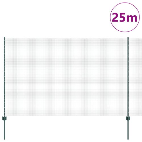  Hegesztett Háló Kerítés 11 U Oszloppal Zöld 1.5x25 m Acél