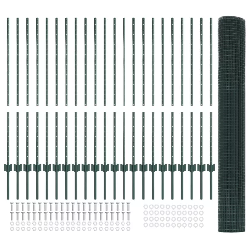  Hegesztett Drótkerítés 22 U Oszloppal Zöld 1.2x50 m Acél