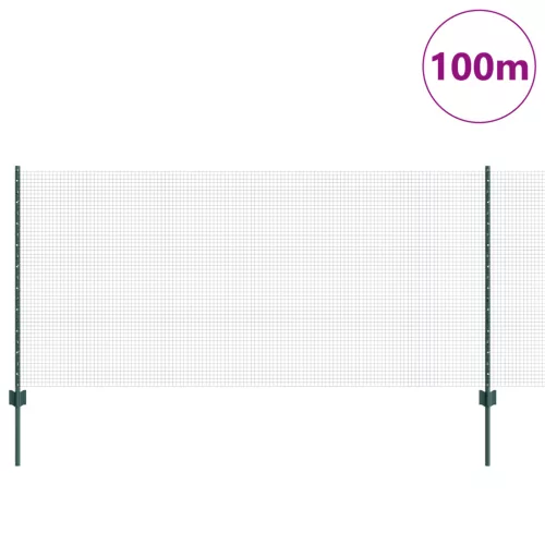  Hegesztett Drótkerítés 44 U Oszloppal Zöld 1x100 m Acél