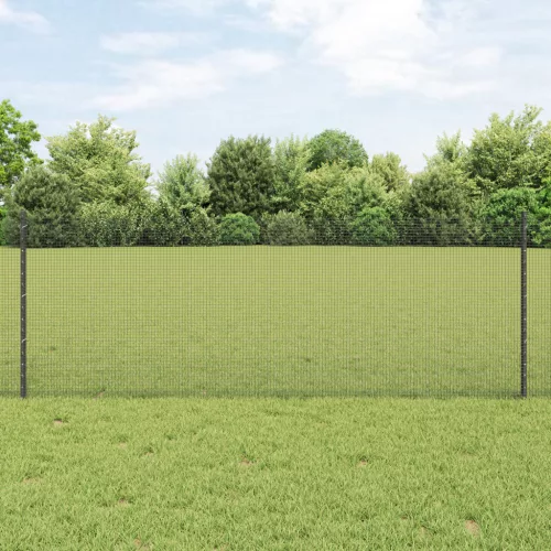  hegesztett drótkerítés 5 U oszloppal Szürke 0.8x10 m Acél