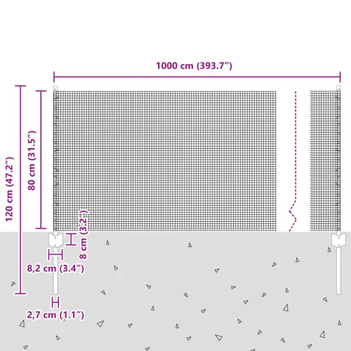  hegesztett drótkerítés 5 U oszloppal Szürke 0.8x10 m Acél