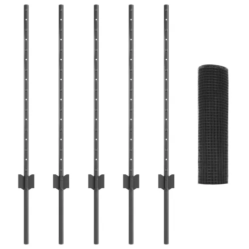  Hegesztett Drótkert 5 U Poszttal Szürke 0.8x10 m Acél