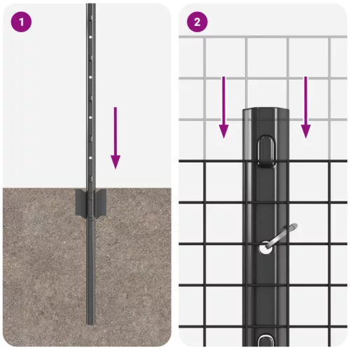  Hegesztett Drótkert 5 U Poszttal Szürke 0.8x10 m Acél