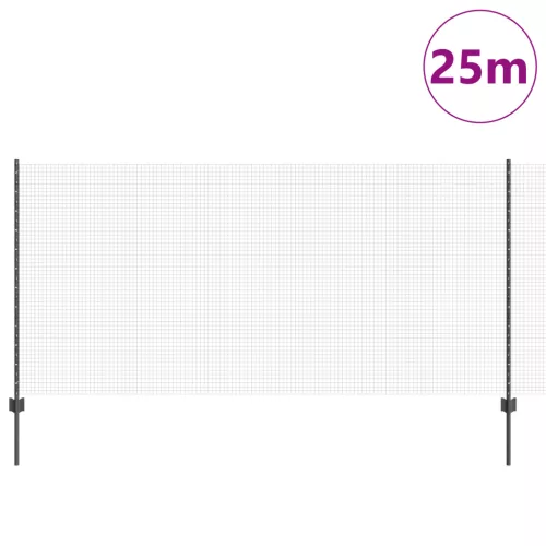  Hegesztett Drótkerítés 22 U Oszloppal Szürke 1.2x25 m Acél