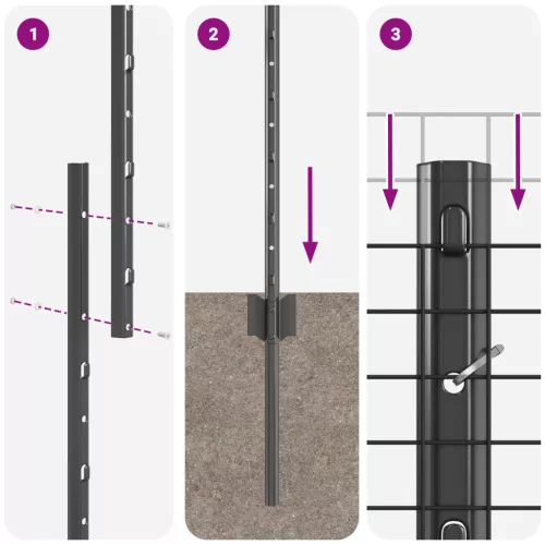  Hegesztett Drótkerítés 44 U Poszttal Szürke 1.4x50 m Acél