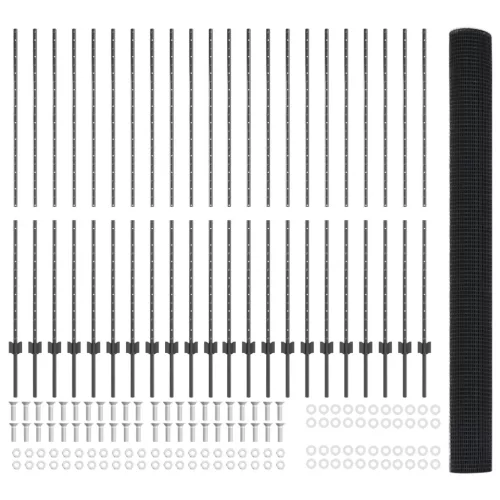  Hegesztett Drótfence 44 U Oszloppal Szürke 1,5x50 m Acél