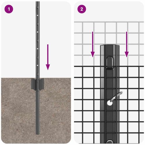  Kerítés oszlopokkal Szürke