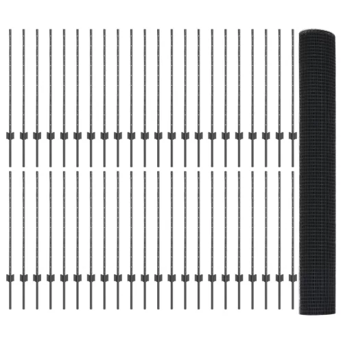  Hegesztett Drótkerítés 88 U Oszloppal Szürke 1x100 m Acél