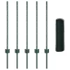 Kerítés Oszlopok 5 db U-Channel Zöld 80 cm Acél