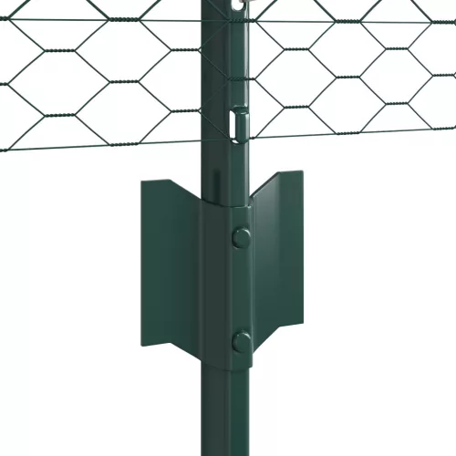  Kerítés Oszlopok 5 db U-Channel Zöld 80 cm Acél