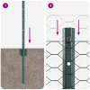  Kerítés Oszlopok 5 db U-Channel Zöld 80 cm Acél