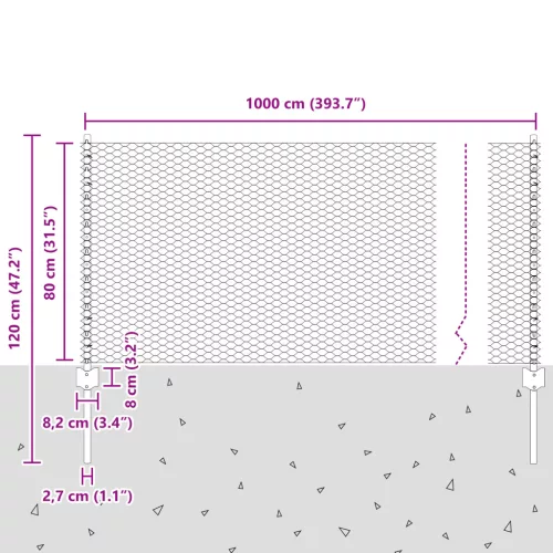  Kerítés Oszlopok 5 db U-Channel Zöld 80 cm Acél