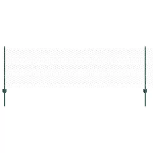  Kerítéstartók 5 db U-csatorna Zöld 80 cm Acél