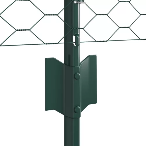  Kerítéstartók 5 db U-csatorna Zöld 80 cm Acél