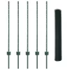  Kerítésoszlopok 5 db U-csatorna zöld 100 cm acél